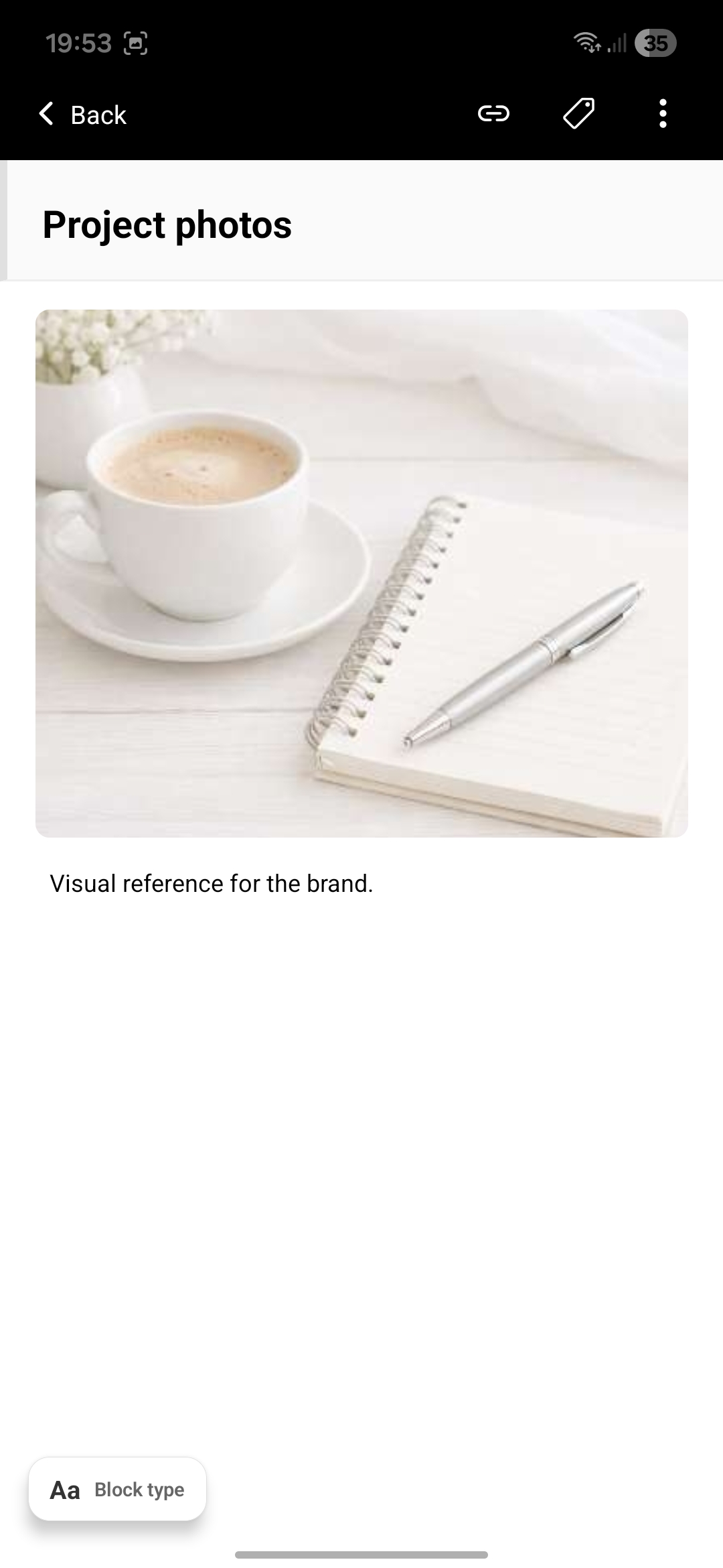 Note with image blocks